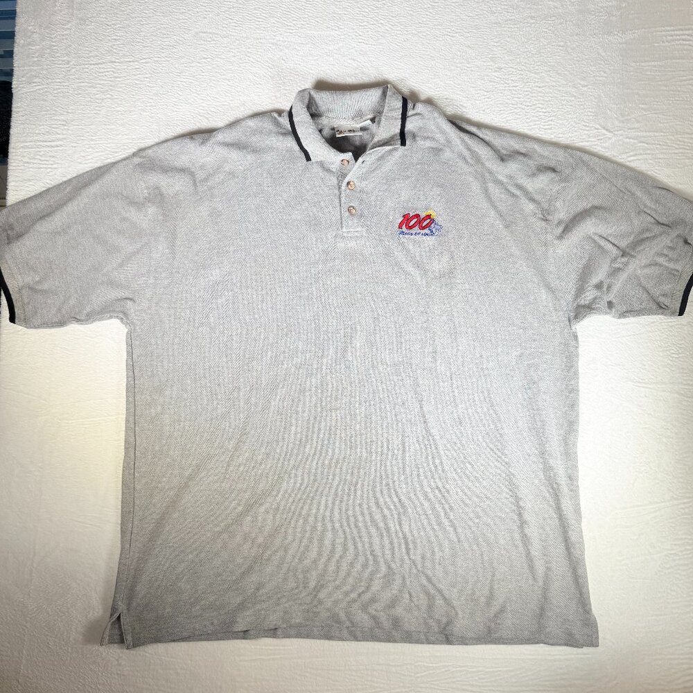 Disney 100 Years Of Magic Mens Gray Button Up Collared Polo T Shirt Sz 3XL